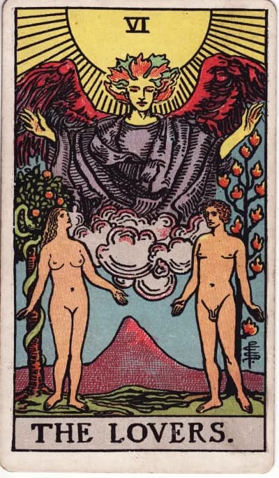The Lovers — 1909 Rider–Waite–Smith card