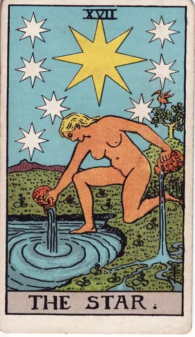 The The Star tarot card (Rider–Waite–Smith, 1909)